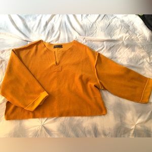 Mustard inside out light sweater